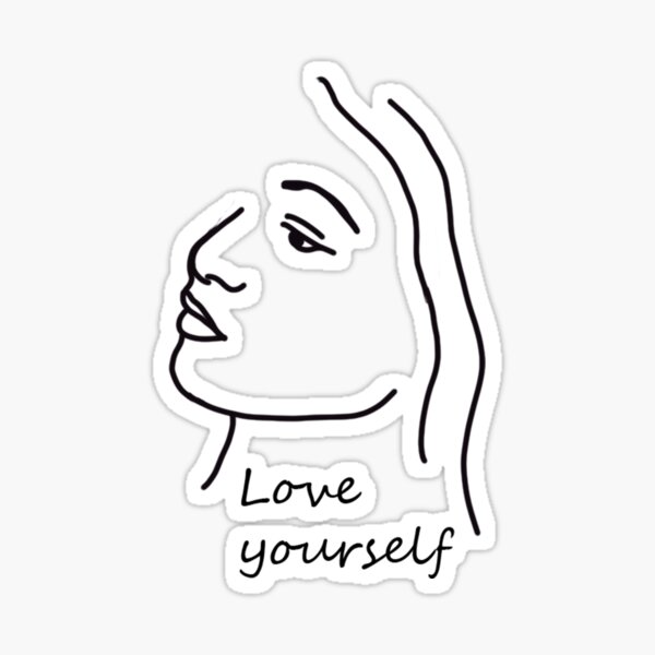 Lineart – Portait, love yourself Sticker