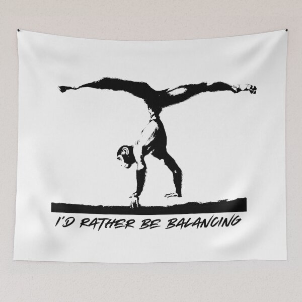 Item preview, I'd Rather Be Balancing Chimpanzee Gymnastics on Balance Beam designed and sold by TrueArtsStore.