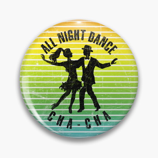 Item preview, Black silhouette of a couple dancing cha-cha against a background of colorful stripes designed and sold by HarridanCreates.