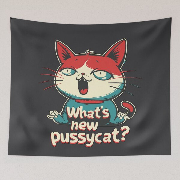 Item preview, What's new Pussycat? kawaii design designed and sold by slemfiskz.