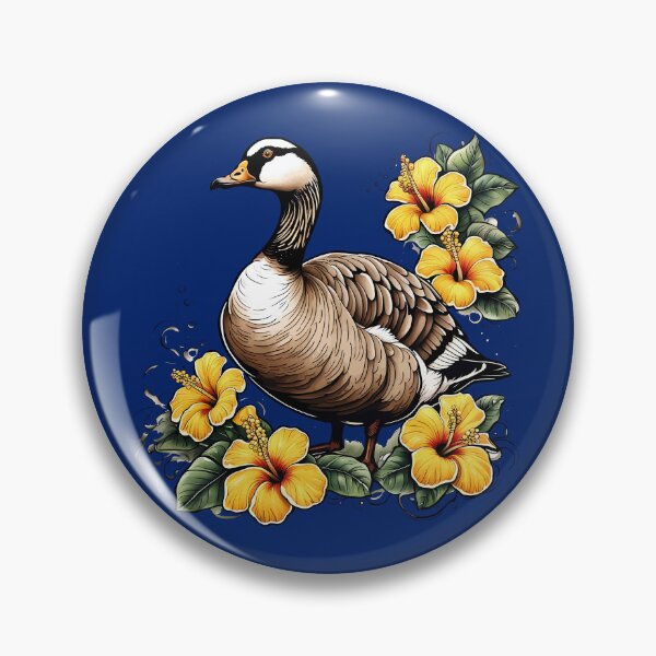 Item preview, Cute Nene Hawaiian Goose With Yellow Hibiscus designed and sold by taiche.