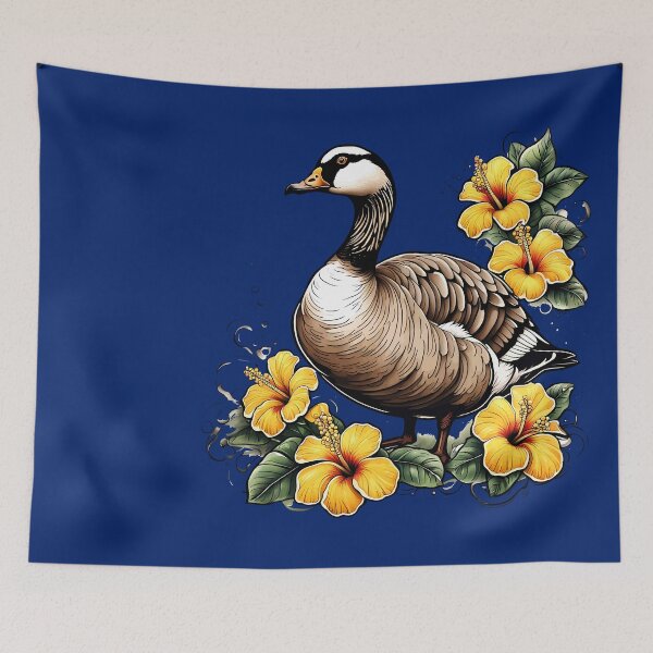 Item preview, Cute Nene Hawaiian Goose With Yellow Hibiscus designed and sold by taiche.
