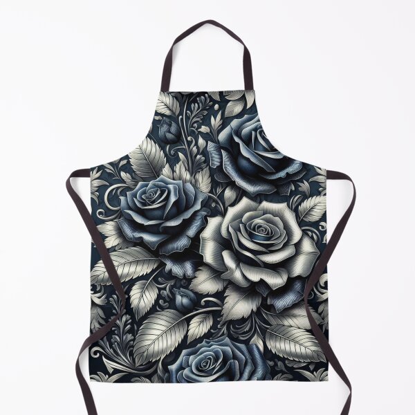 Item preview, Midnight Blue & Silver Damask Roses designed and sold by DesignsByPrnces.