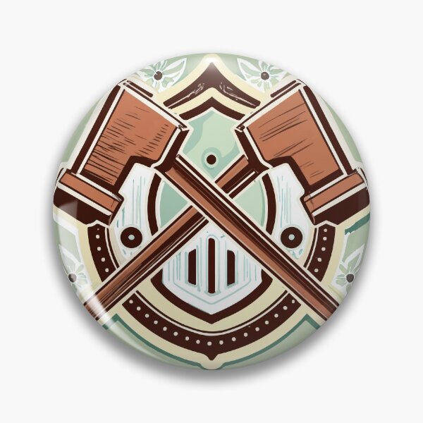 Item preview, Vintage Blacksmith Hammers and Shield Emblem designed and sold by NiftyWrx.