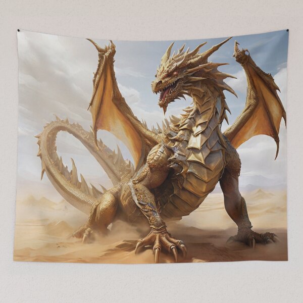 Item preview, Desert Sandstorm Dragon: Monarch of the Golden Dunes designed and sold by MysticFable.