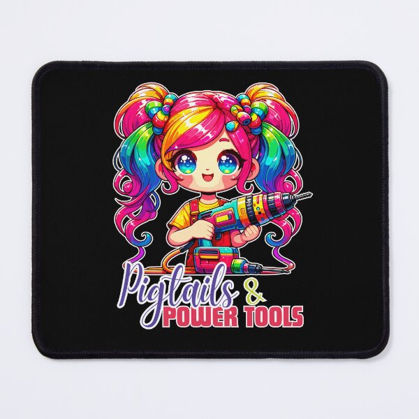 Item preview, Pigtails and Power Tools designed and sold by ParenthoodPuns.
