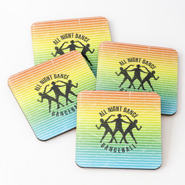 Item preview, Black silhouettes of men dancing dancehall against the background of colorful stripes designed and sold by HarridanCreates.