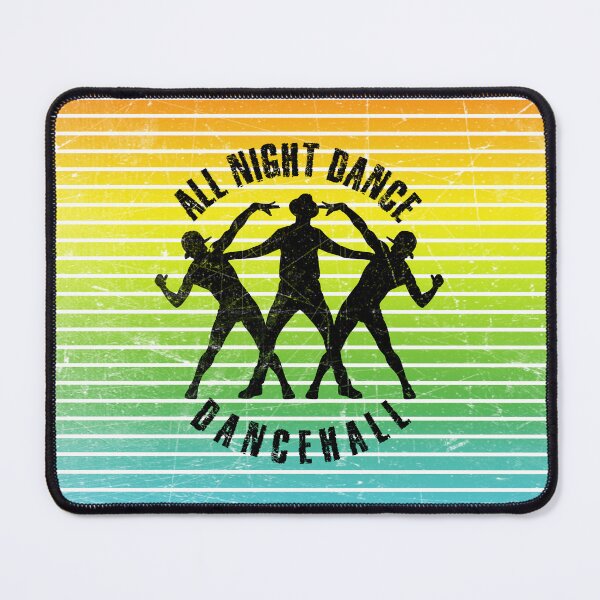 Item preview, Black silhouettes of men dancing dancehall against the background of colorful stripes designed and sold by HarridanCreates.