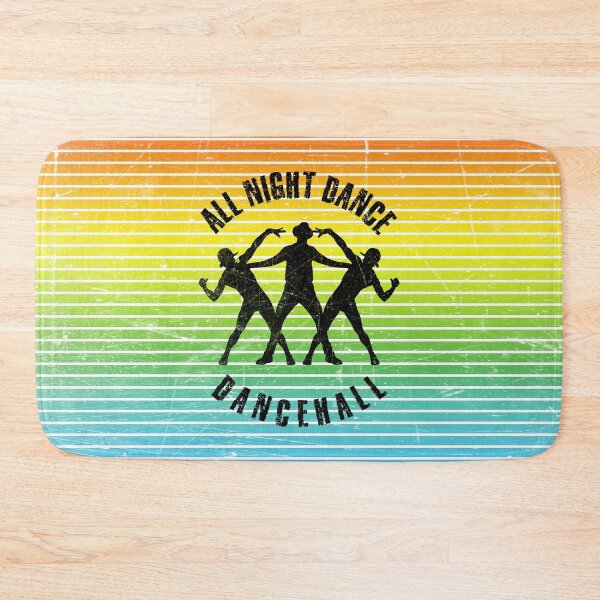 Item preview, Black silhouettes of men dancing dancehall against the background of colorful stripes designed and sold by HarridanCreates.