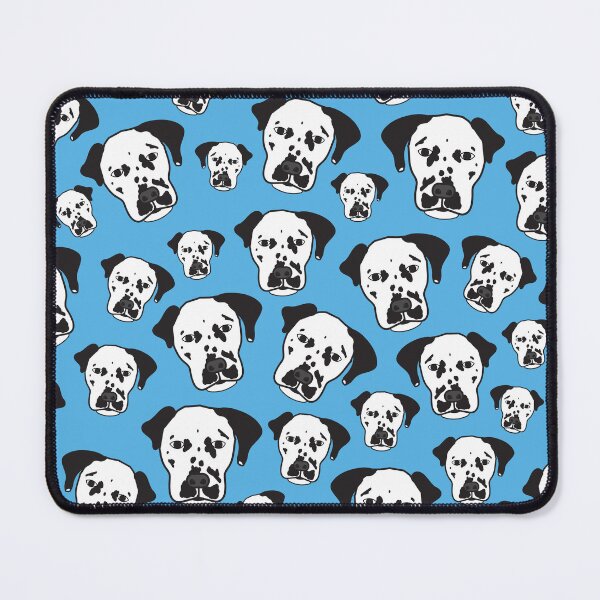 Item preview, hand drawn dalmation face seamless pattern on blue background designed and sold by 137Lanternes.