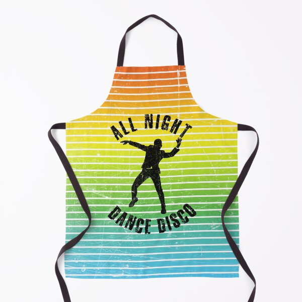 Item preview, Black silhouette of a man dancing disco against a background of colorful stripes designed and sold by HarridanCreates.