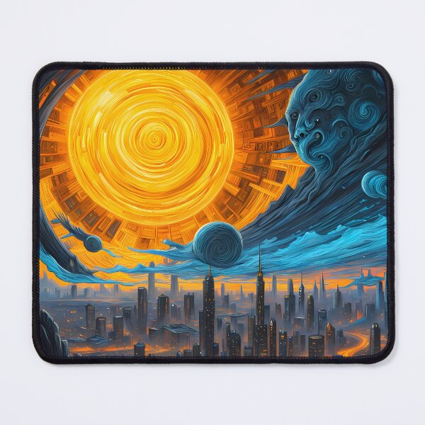 Item preview, Steampunk City and Giant Sun, Ai Generated Art designed and sold by ACC .