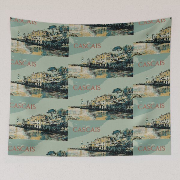 Item preview, Cascais Lighthouse and Casa de Santa Maria Illustration designed and sold by Lemomo-artworks.
