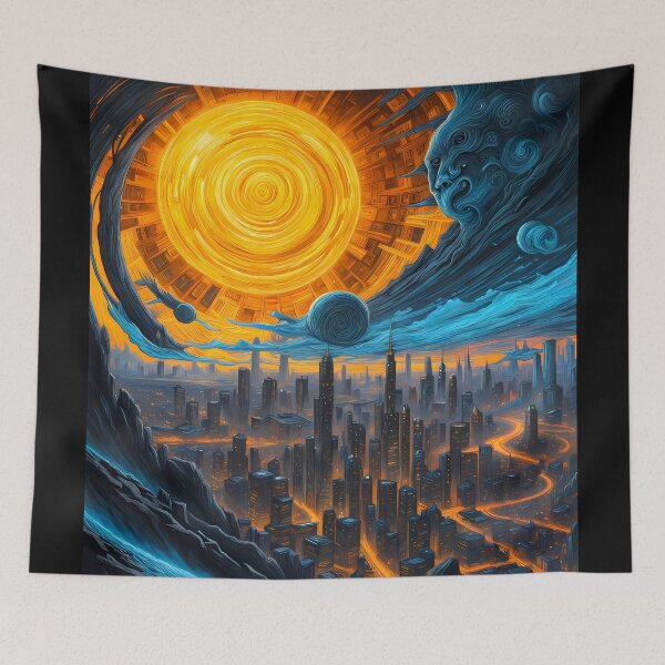 Item preview, Steampunk City and Giant Sun, Ai Generated Art  designed and sold by ACC .