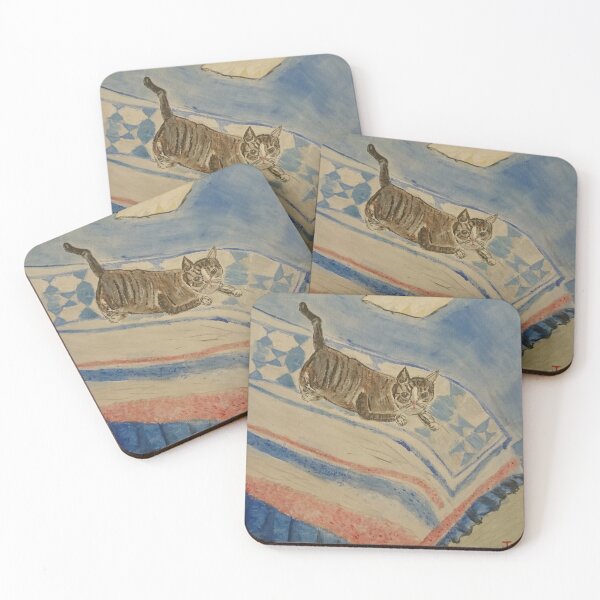 Item preview, Whimsical cat on bed designed and sold by Misfitcane.
