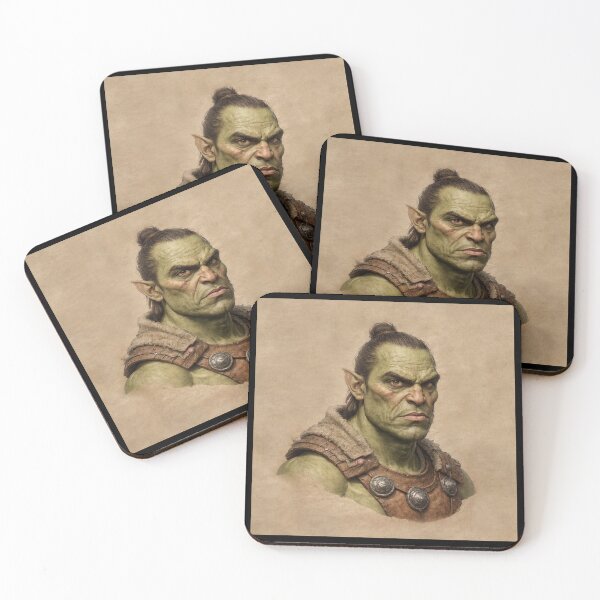 Item preview, Orkish warrior. Fantasy vintage illustration on parchment. designed and sold by twisted-dot.