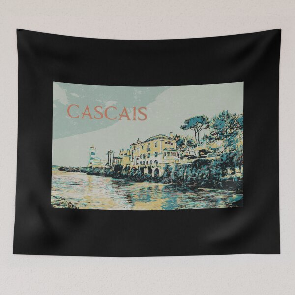 Item preview, Cascais Lighthouse and Casa de Santa Maria Illustration designed and sold by Lemomo-artworks.