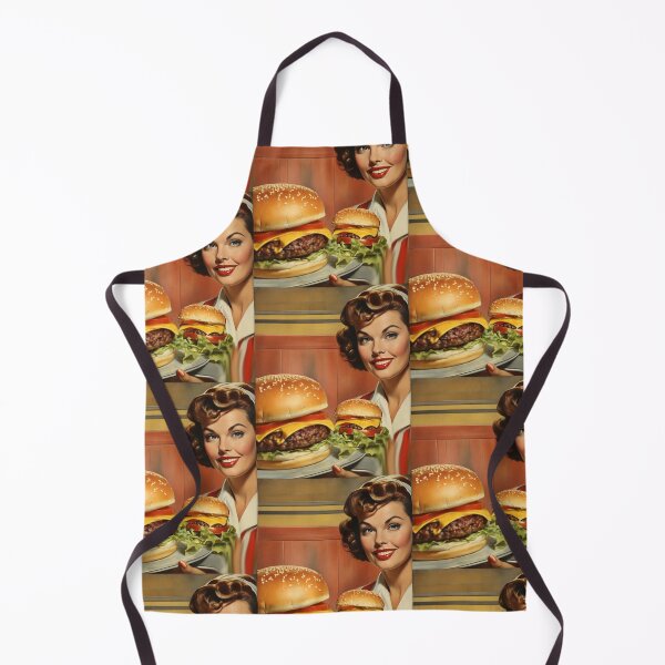 Item preview, 1950s style burger food poster pinup sign vintage classic design designed and sold by Vintage Designs +.