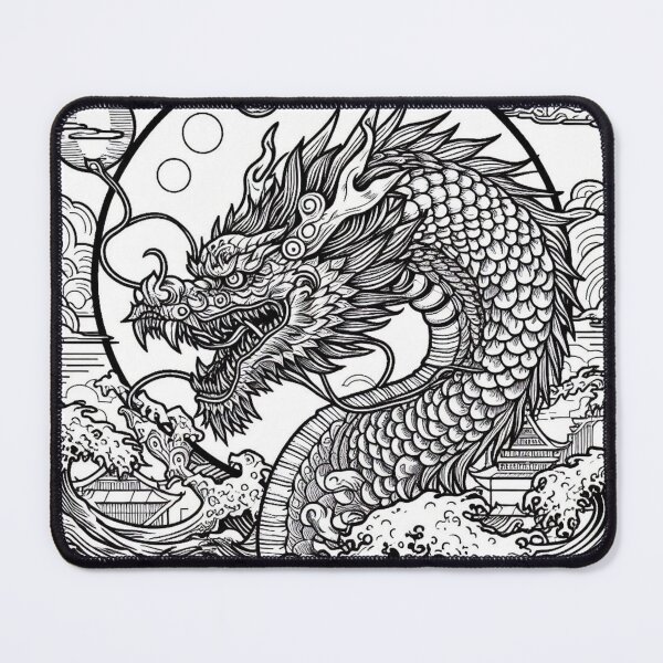 Aperçu de l'œuvre dragon linéaire créée et vendue par AinyRena.