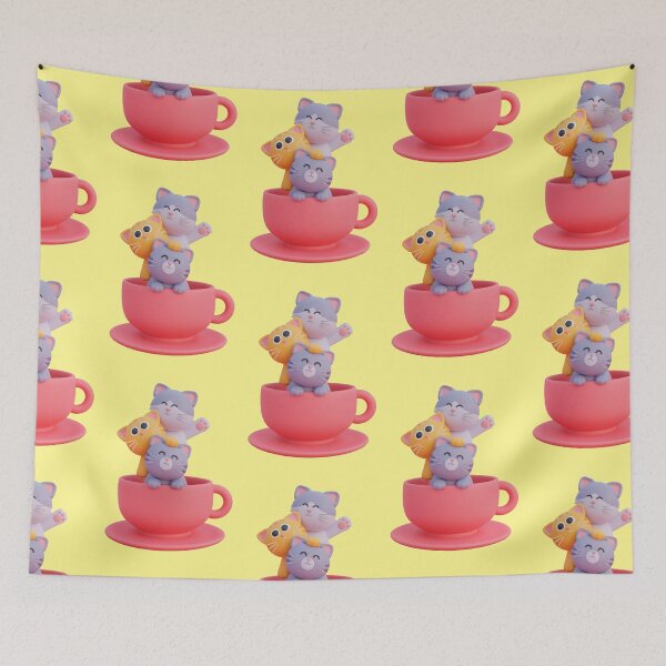 Item preview, cute cats drink coffee, kawaii designed and sold by Mauswohn.