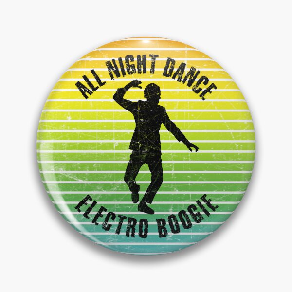 Item preview, Black silhouette of a man dancing electro boogie against a background of colorful stripes designed and sold by HarridanCreates.