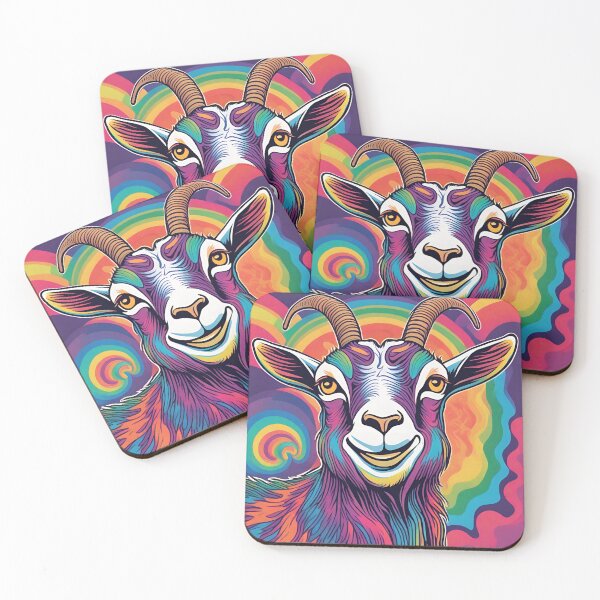 Item preview, Psychedelic smiling gaot designed and sold by Vilemo.