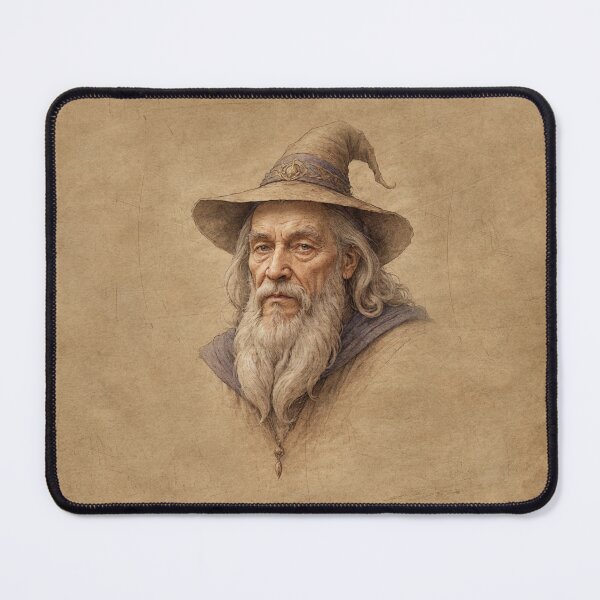 Item preview, Portrait of the wise wizard. Fantasy vintage illustration on parchment. designed and sold by twisted-dot.