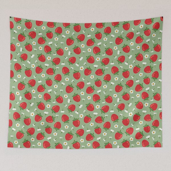 Item preview,  strawberry pattern with  flowers designed and sold by Kseniavasil.