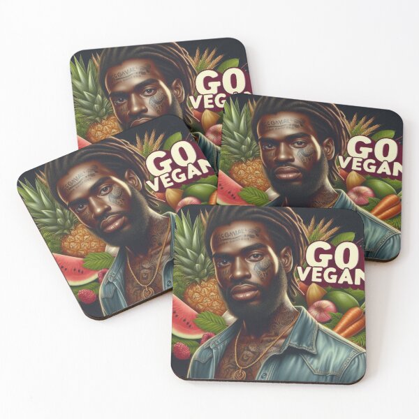 Item preview, Go Vegan (hipster guy edition ii) designed and sold by desAIgns by Rosa.