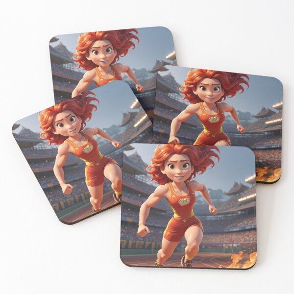 Item preview, Fire Girl is having fun on the track! designed and sold by Toonlympics.