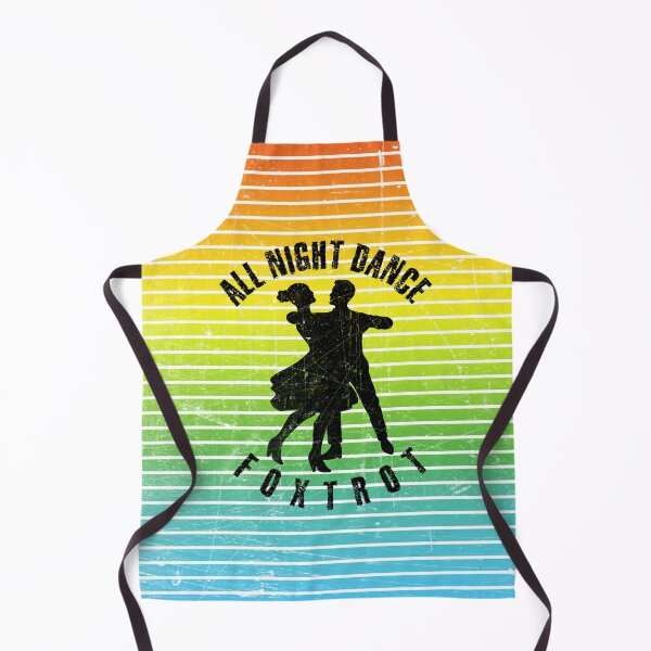 Item preview, Black silhouette of a couple dancing foxtrot against a background of colorful stripes designed and sold by HarridanCreates.