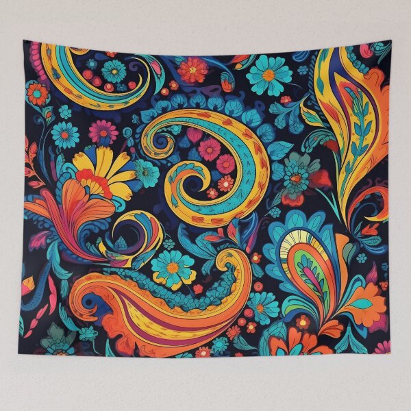 Item preview, Colorful paisley pattern print designed and sold by dcrc.