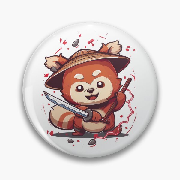 Item preview, Cute Samurai Red Panda with sword  designed and sold by MilkyBerryShop.