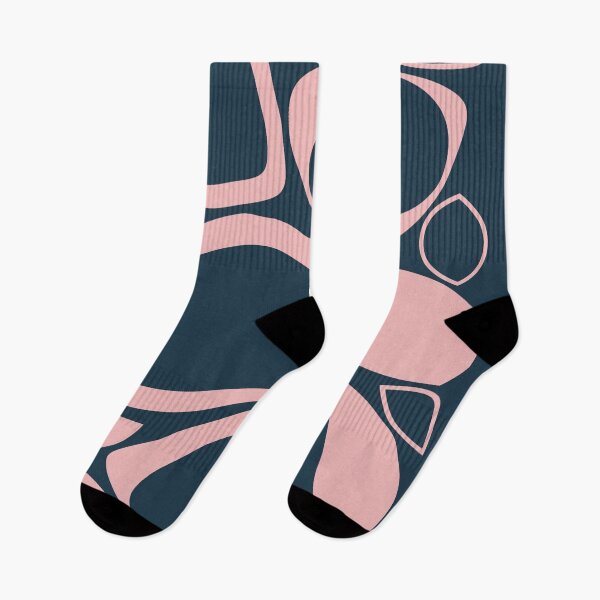 Item preview, Mid Century Modern Abstract 8 Navy Blue and Soft Pink designed and sold by trdstudio.
