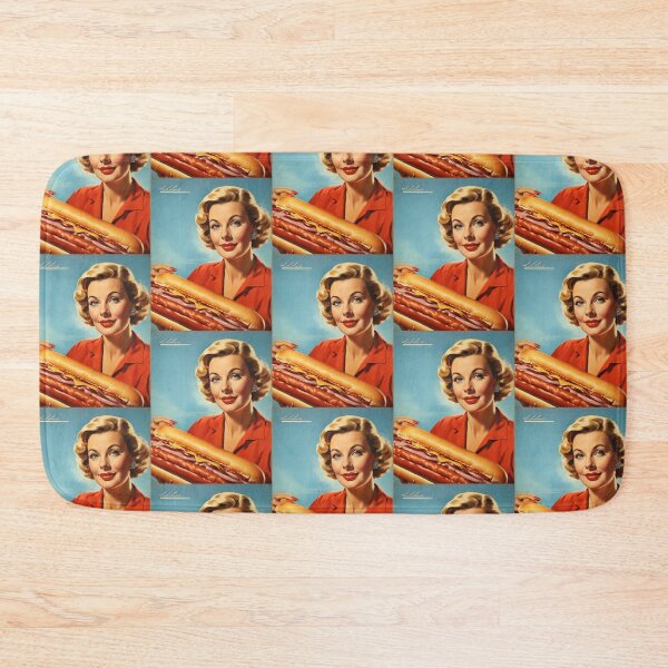 Item preview,  1950s style hotdog food poster pinup sign vintage classic design designed and sold by Vintage Designs +.