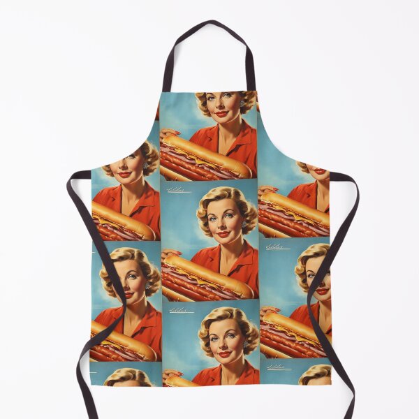 Item preview, 1950s style hotdog food poster pinup sign vintage classic design designed and sold by Vintage Designs +.