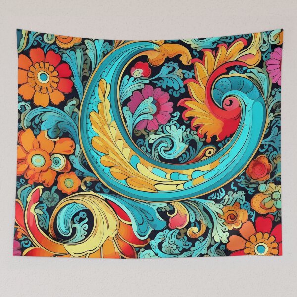 Item preview, colorful paisley pattern print designed and sold by dcrc.