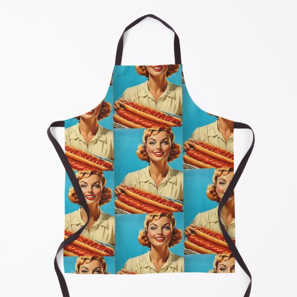 Item preview, 1950s style hotdog food poster pinup sign vintage classic design designed and sold by Vintage Designs +.