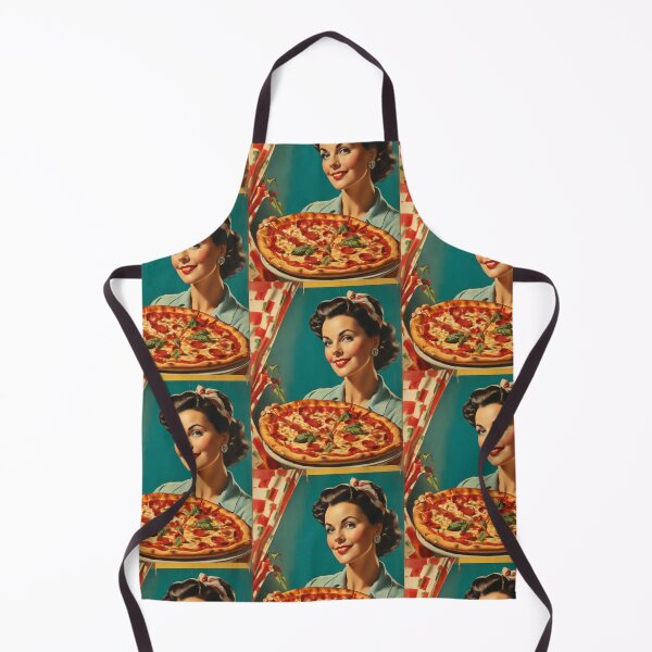Item preview, 1950s style pizza food poster pinup sign vintage classic design designed and sold by Vintage Designs +.
