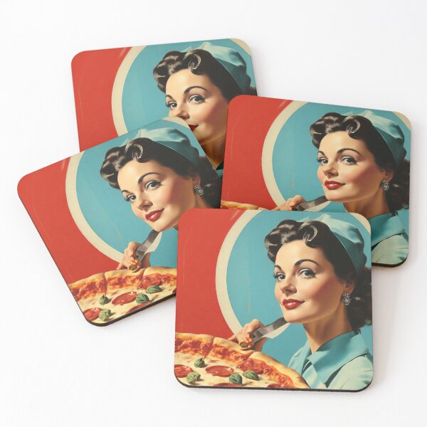 Artikelvorschau, 1950s style pizza food poster pinup sign vintage classic design entworfen und verkauft von Vintage Designs +.