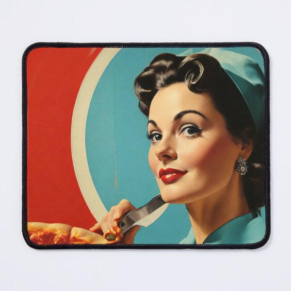 Item preview, 1950s style pizza food poster pinup sign vintage classic design designed and sold by Vintage Designs +.