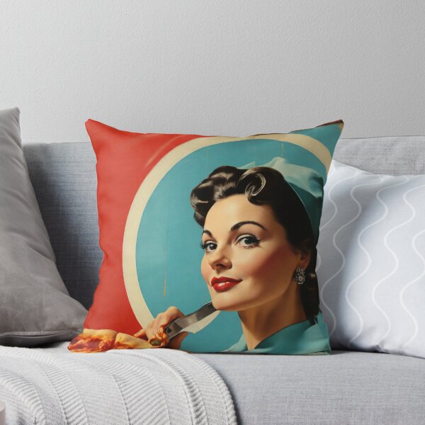 Item preview, 1950s style pizza food poster pinup sign vintage classic design designed and sold by Vintage Designs +.