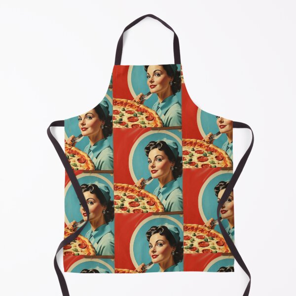 Item preview, 1950s style pizza food poster pinup sign vintage classic design designed and sold by Vintage Designs +.