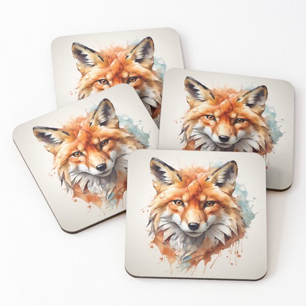 Item preview, Polygon Fox Face - Watercolor Painting designed and sold by PolygonPinnacle.