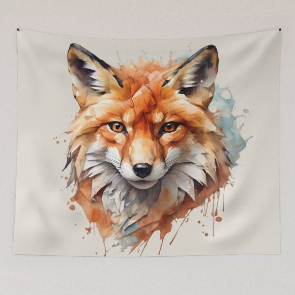 Item preview, Polygon Fox Face - Watercolor Painting designed and sold by PolygonPinnacle.
