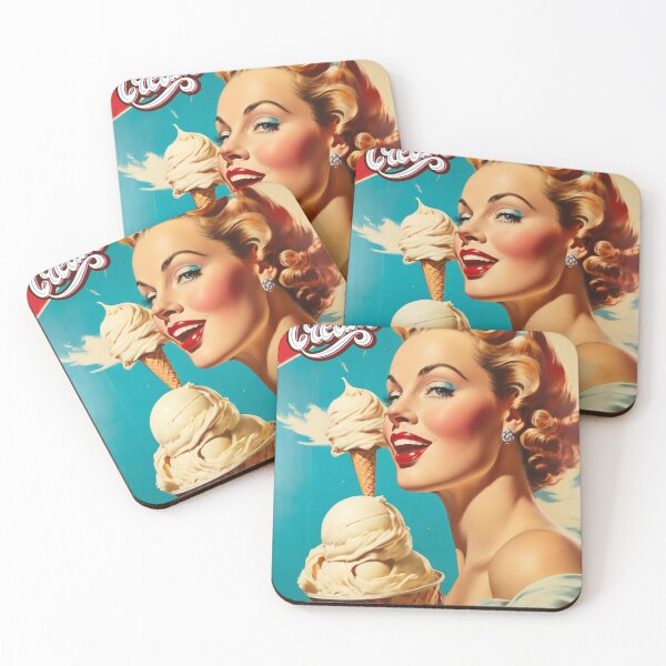 Item preview, 1950s style icream  food poster pinup sign vintage classic design designed and sold by Vintage Designs +.