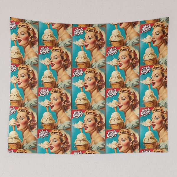 Item preview, 1950s style icream  food poster pinup sign vintage classic design designed and sold by Vintage Designs +.