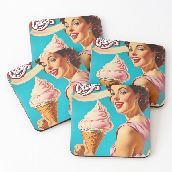 Item preview, 1950s style icream  food poster pinup sign vintage classic design designed and sold by Vintage Designs +.