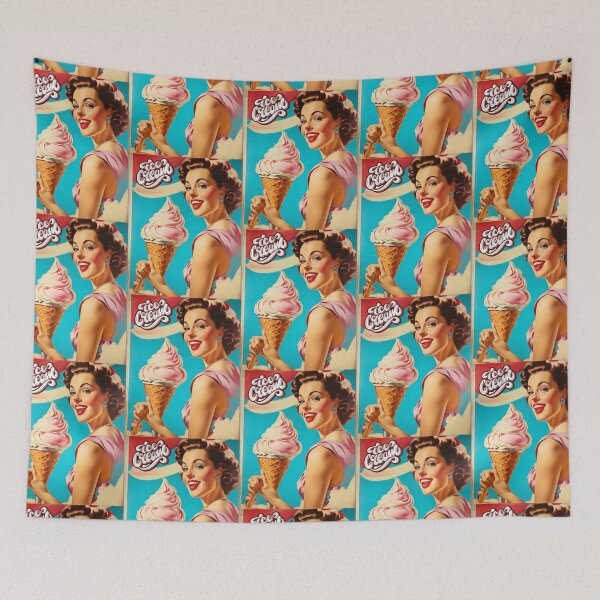 Item preview, 1950s style icream  food poster pinup sign vintage classic design designed and sold by Vintage Designs +.