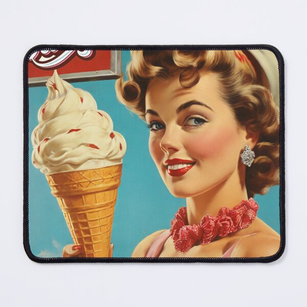 Item preview, 1950s style icream  food poster pinup sign vintage classic design designed and sold by Vintage Designs +.